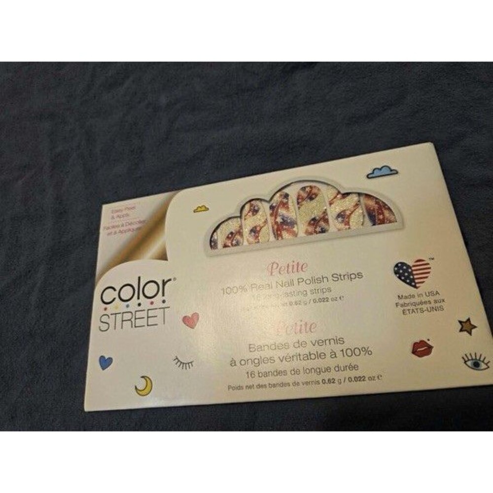 Color Street Petite Multicolor Glitter Nail Polish Strips American Icon Petite